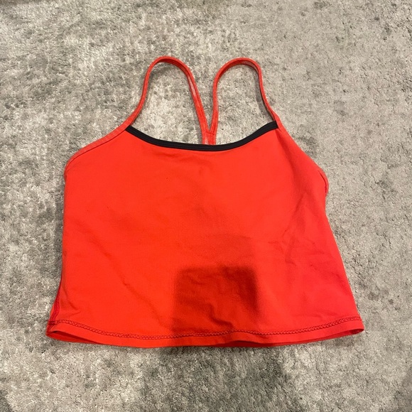 lululemon athletica Tops - Lululemon Power Y Cropped Tank w/ Sports Bra in True Red sz 6